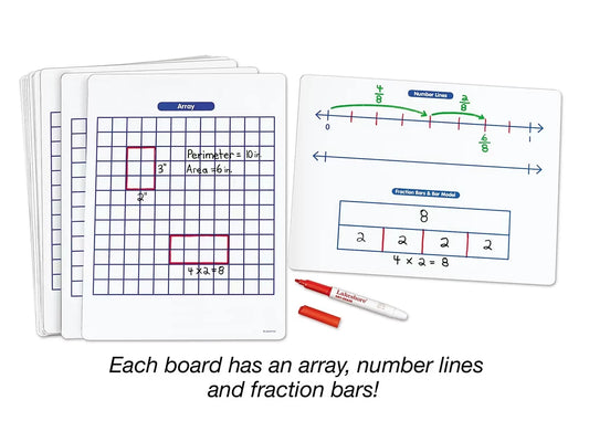 Building Math Skills Write & Wipe Boards - Gr. 3-5 - Set of 30 - US 3601
