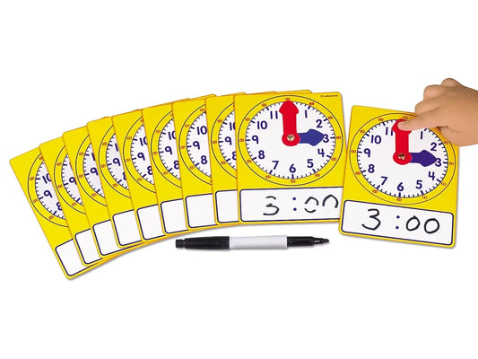 Write & Wipe Student Clocks - Set of 10 - US 9058