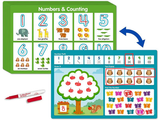 Numbers & Counting Write & Wipe Boards - Set of 10 - US 3982
