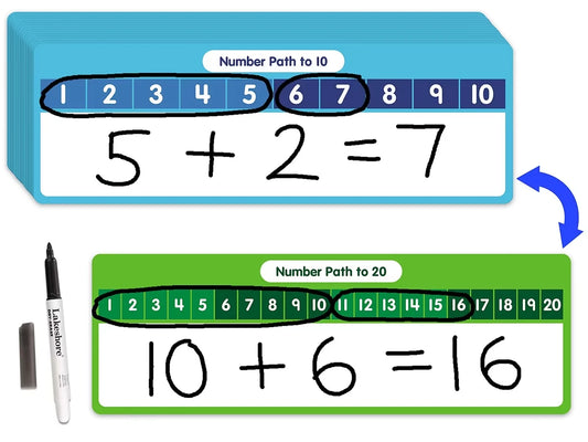 Write & Wipe Student Number Paths - Set of 30 - US 7355