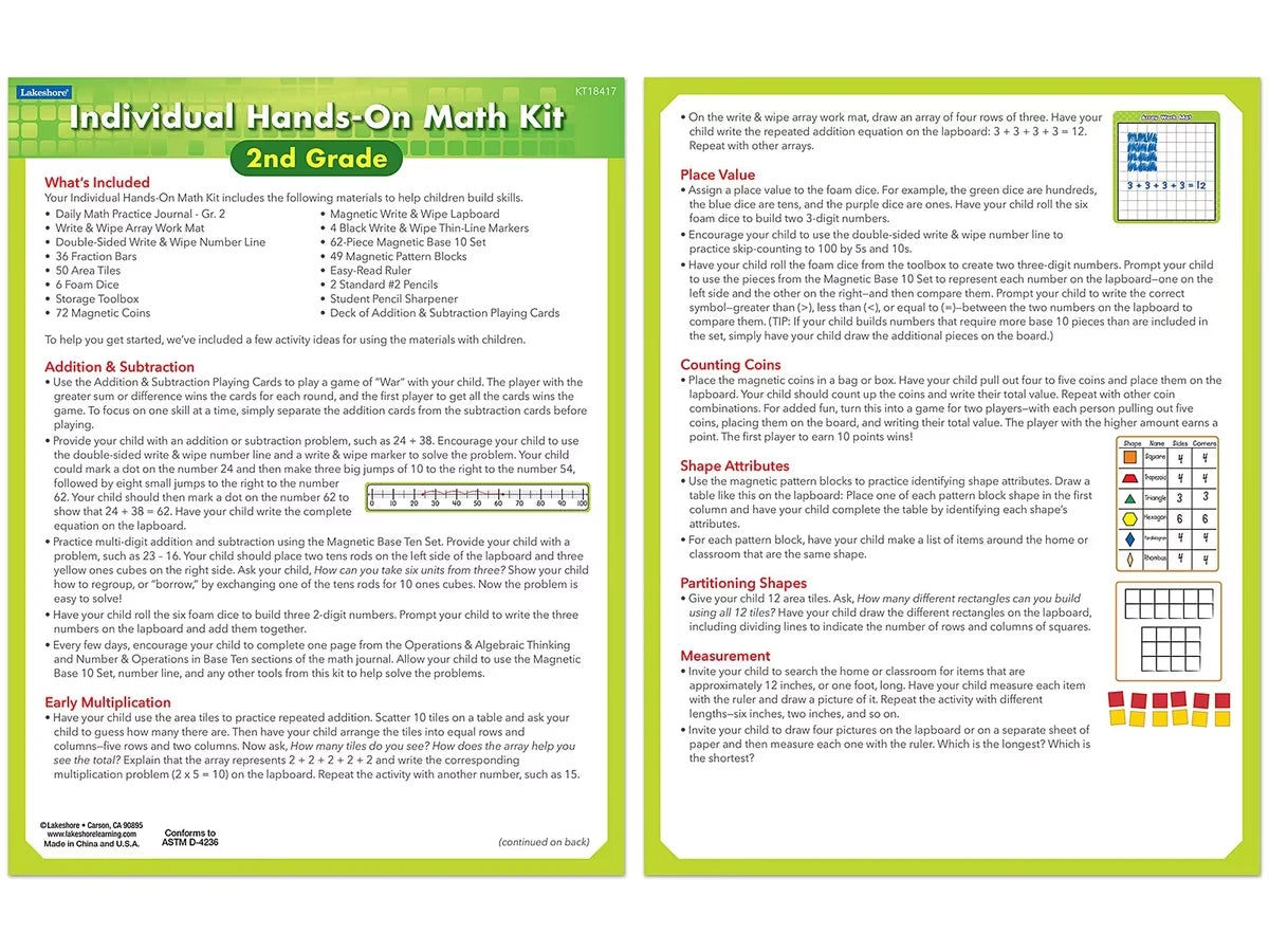 Individual Hands-On Math Kit – Gr. 2 - US 6320