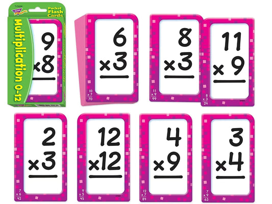 Multiplication 0-12 Pocket Flash Cards - US 9929