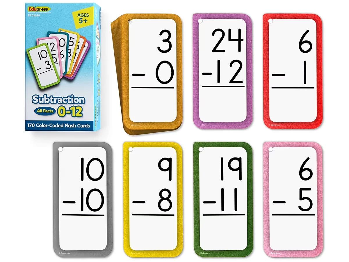 Subtraction All Facts 0-12 Flash Cards - US 2703