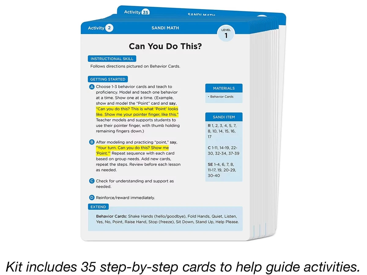 SANDI Instructional Kit: Math - Level 1 - US 7310