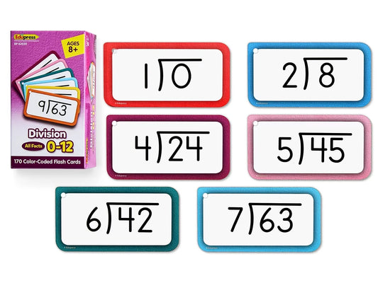 Division All Facts 0-12 Flash Cards - US 9967