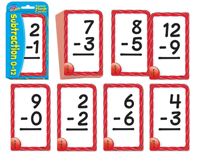 Subtraction 0-12 Pocket Flash Cards - US 4883