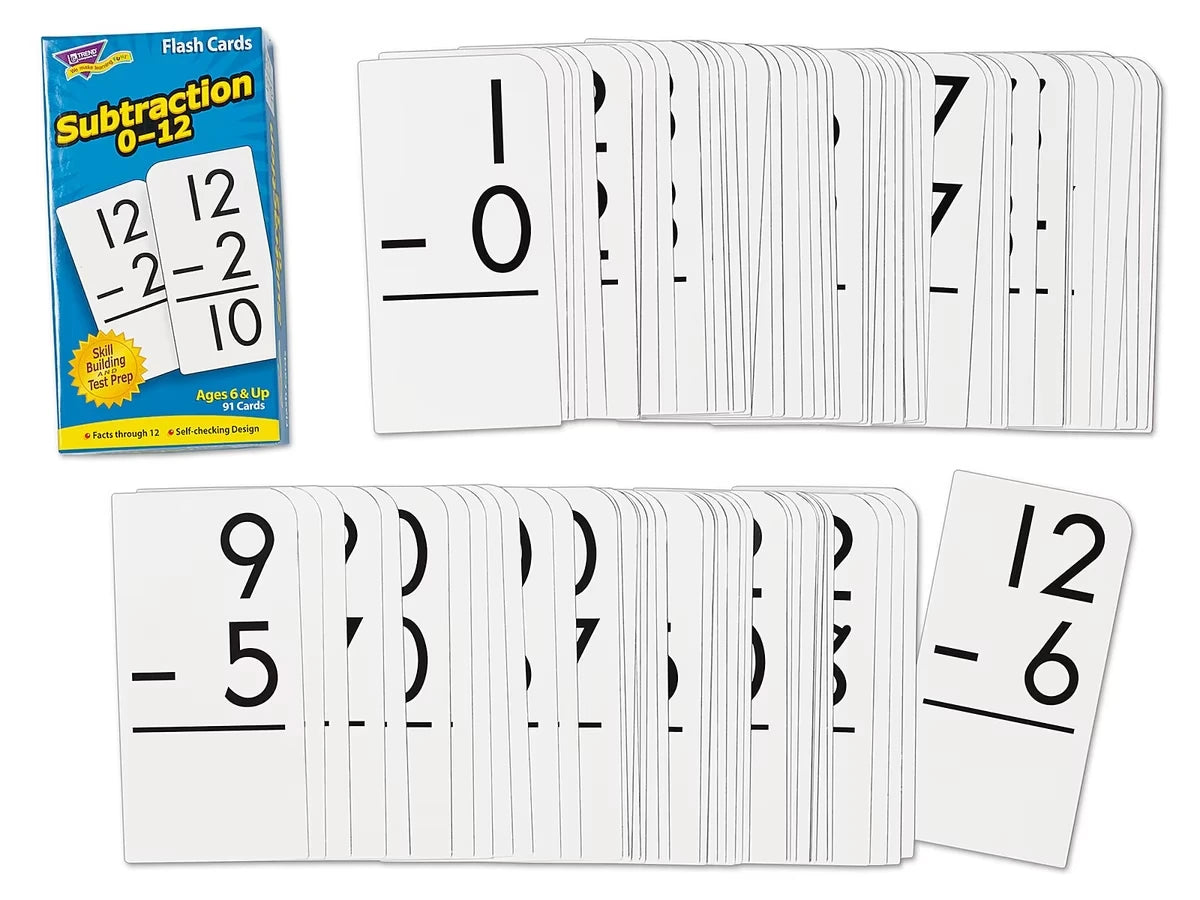 Subtraction 0-12 Flash Cards- 91 Cards - US 6433