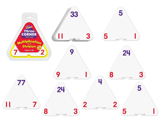 Multiplication & Division Three-Corner® Flash Cards - US 5254
