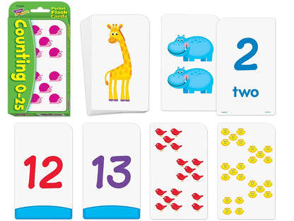 Counting 0-25 Pocket Flash Cards - US 1750