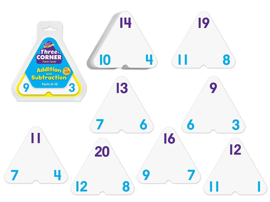 Addition & Subtraction Three-Corner® Flash Cards - US 2617