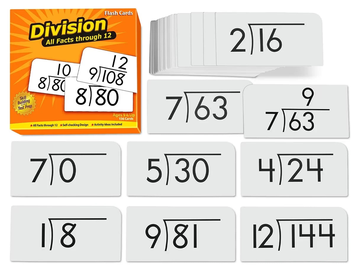 Division All Facts 0-12 Flash Cards - US 4463