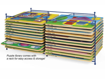 Lakeshore Preschool Puzzle Library with Rack - US 3697