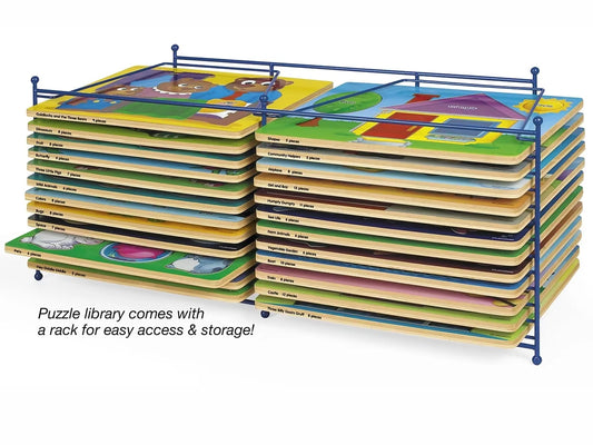 Lakeshore Preschool Puzzle Library with Rack - US 3697