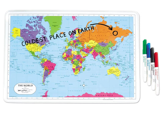 Write & Wipe World Tabletop Map - US 9420