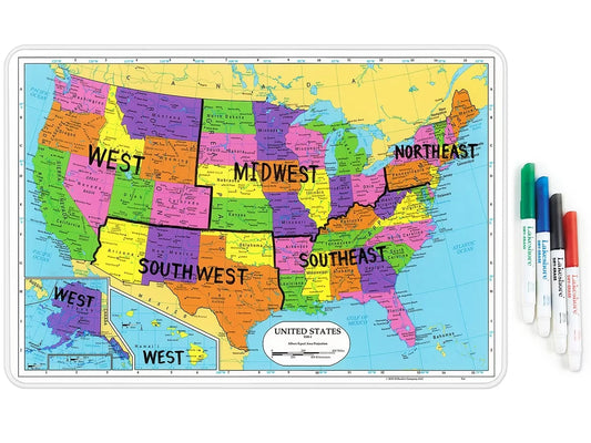 Write & Wipe U.S.A. Tabletop Map - US 6935