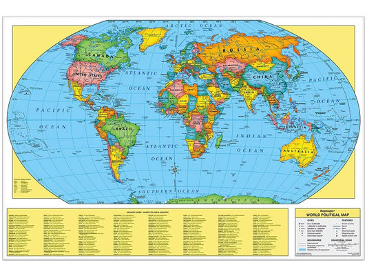 Write & Wipe World Wall Map - US 4202