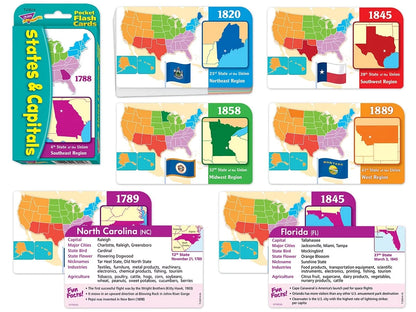 States & Capitals Pocket Flash Cards - US 4913