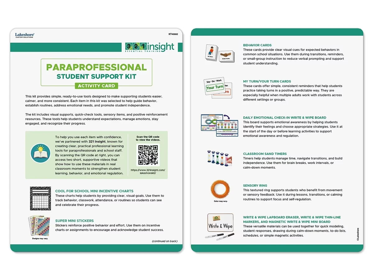 Paraprofessional Student Support Kit - US 4708