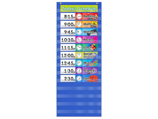 Write & Wipe Daily Schedule Pocket Chart - US 6685