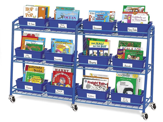 Books on Wheels Mobile Cart - 12 Bins - US 9392