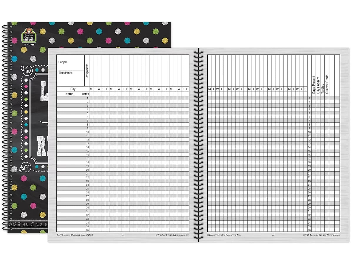 Chalkboard Brights Lesson Plan & Record Book - US 6384