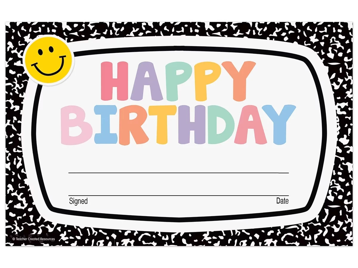 Cool for School Birthday Certificates - US 1503