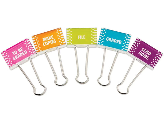 Colorful Classroom Management Large Binder Clips - US 8651