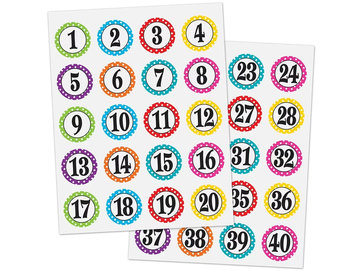 Polka Dot Number Stickers - US 9703