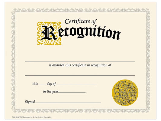 Certificate of Recognition Awards - US 9737