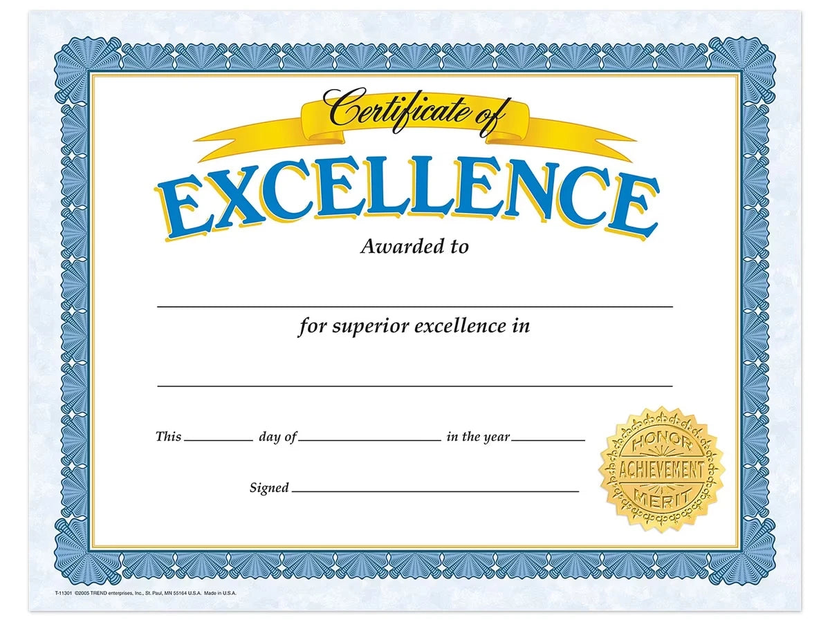 Certificate of Excellence Awards - US 9369