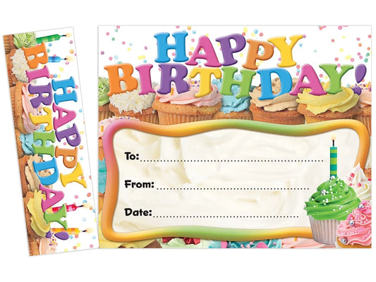 Cupcake Bookmark Birthday Certificates - US 4479