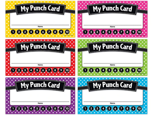 Polka Dot Incentive Punch Cards - US 2872