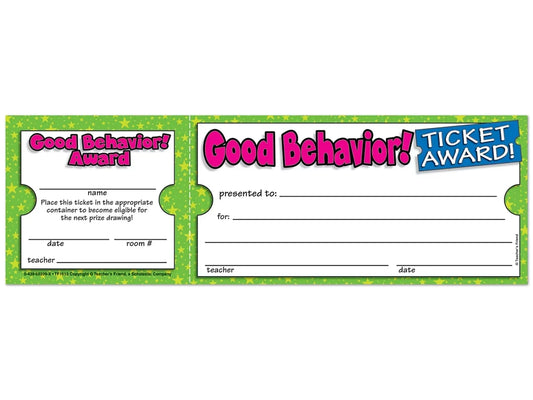 Good Behavior Ticket Awards - US 7902