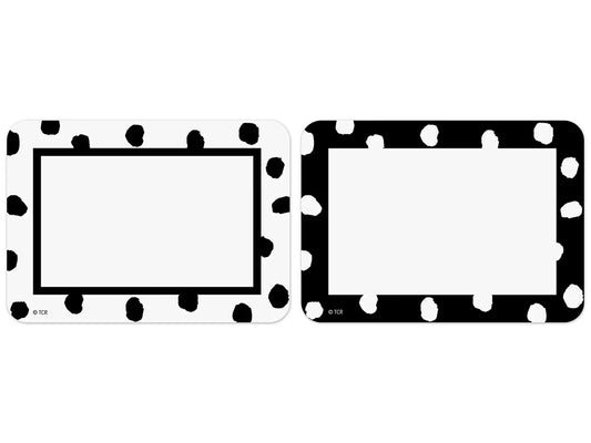 Black & White Painted Dots Name Tags - Variety Pack - US 2273