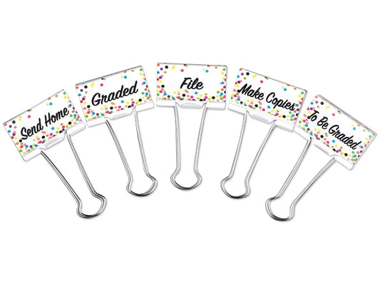 Confetti Classroom Management Large Binder Clips - US 6511