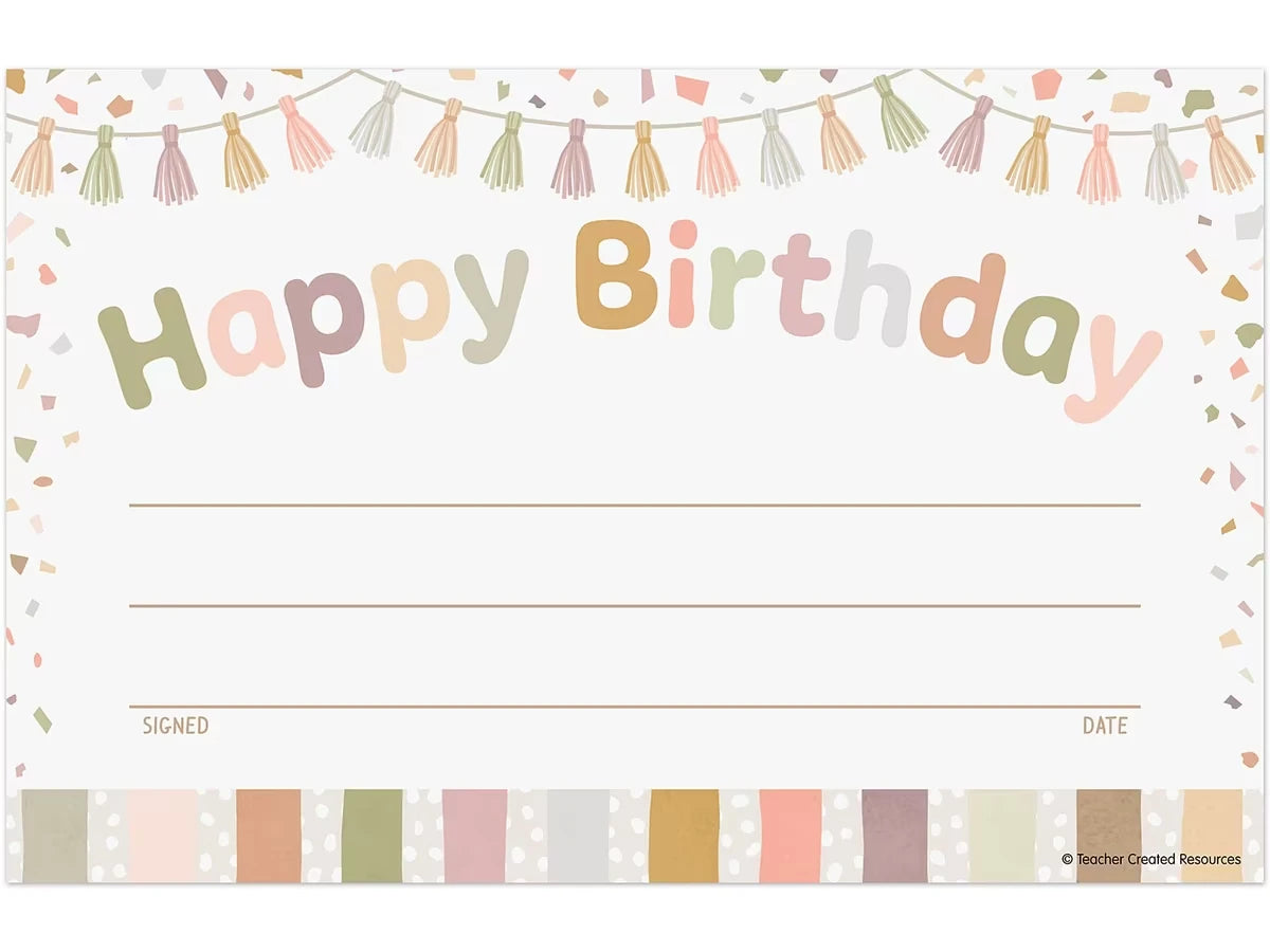 Terrazzo Tones Birthday Certificates - US 6664