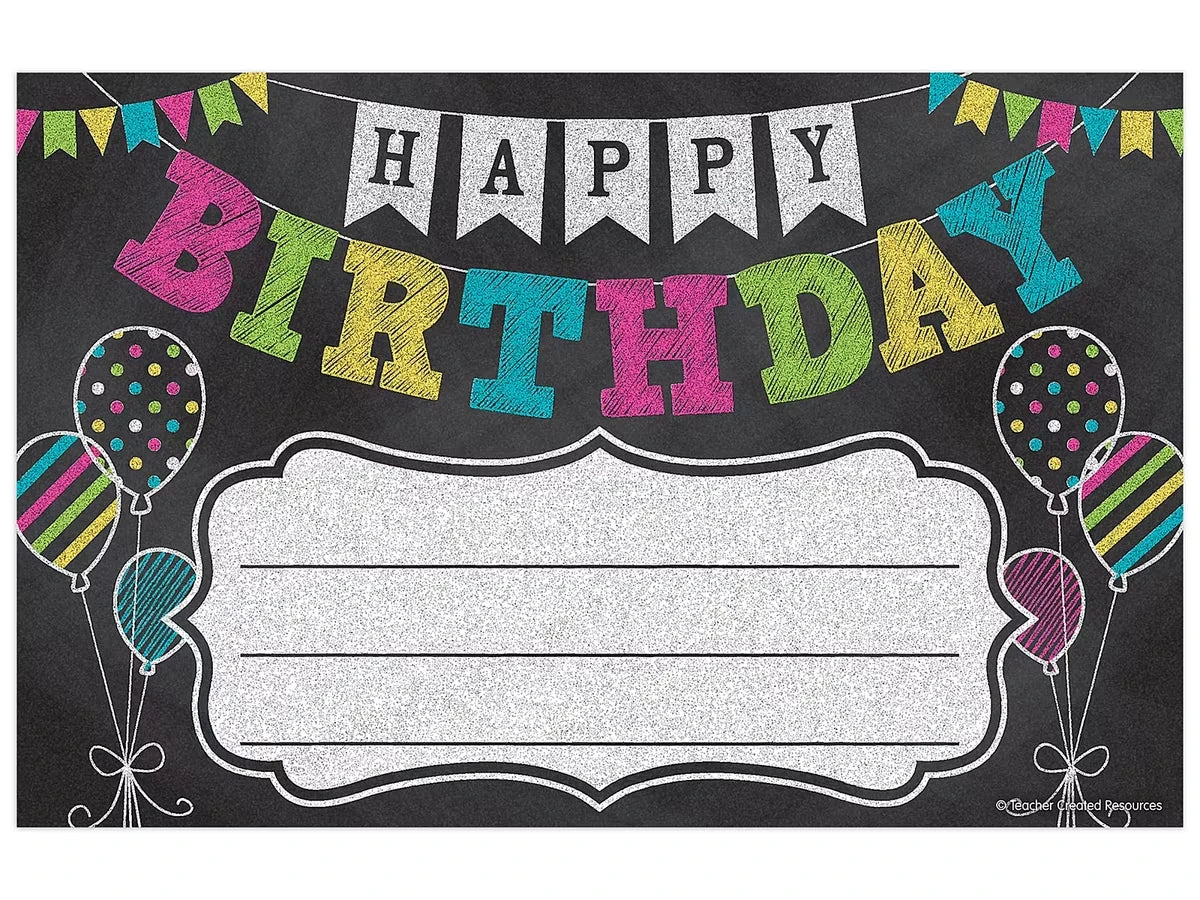 Chalkboard Brights Birthday Certificates - US 1382