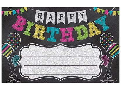 Chalkboard Brights Birthday Certificates - US 1382