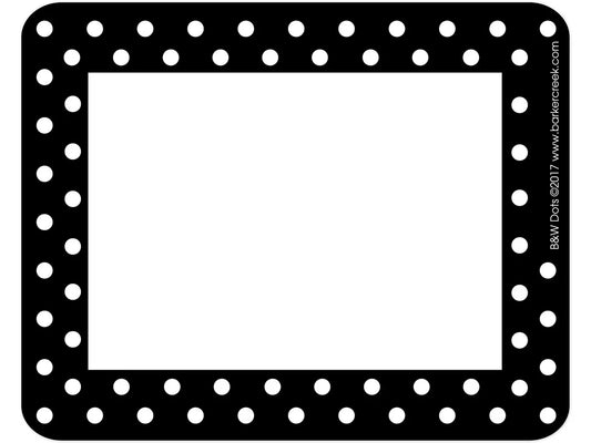 Black Polka Dot Name Tags - US 4992