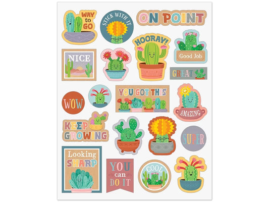 Happy Cactus Crew Motivational Stickers - US 7158