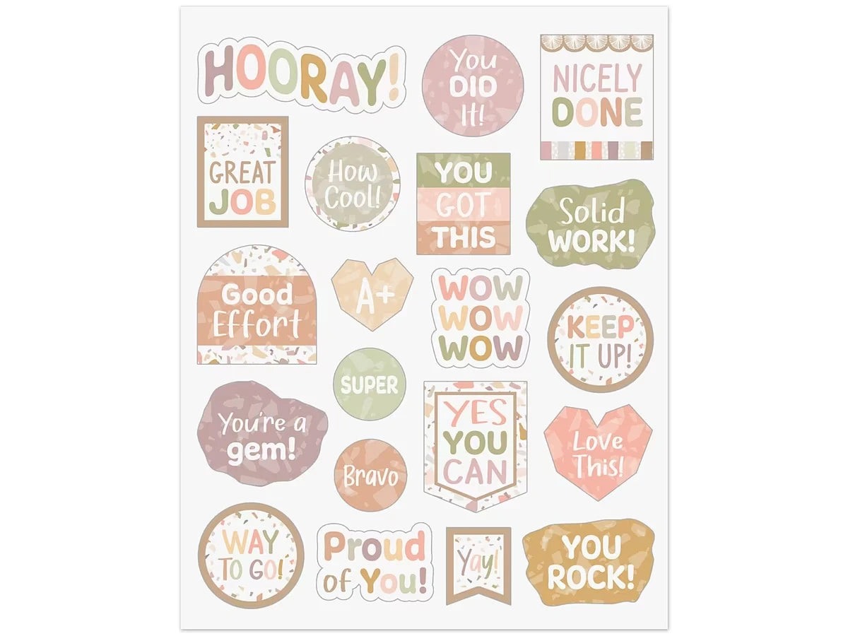 Terrazzo Tones Motivational Stickers - US 6225
