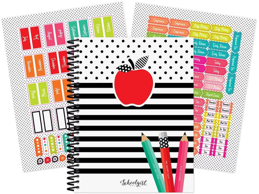 Black, White & Stylish Brights Lesson Plan & Record Book - US 3622