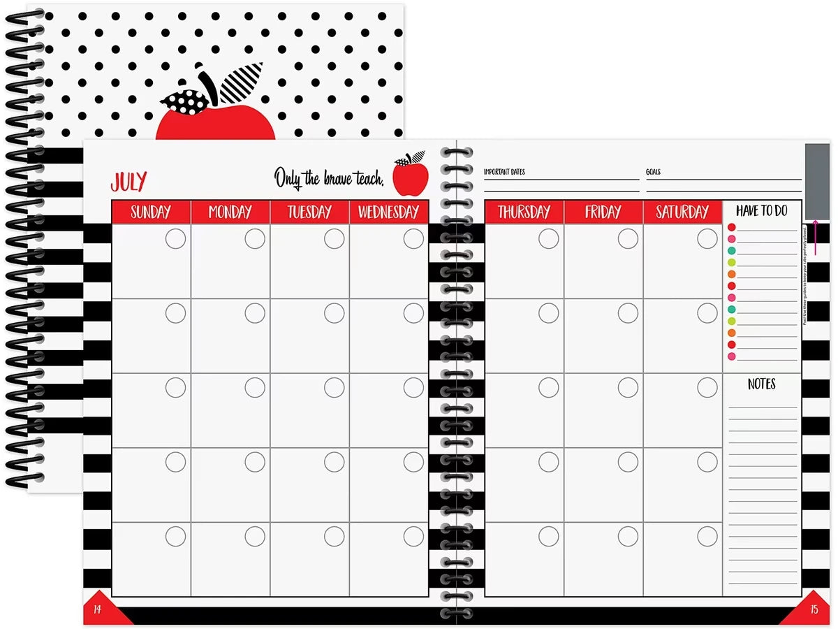 Black, White & Stylish Brights Lesson Plan & Record Book - US 3622