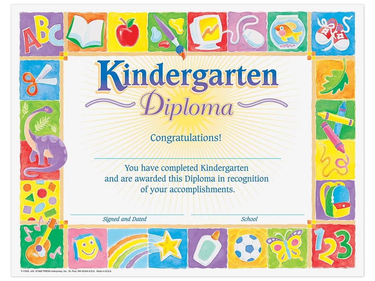 Kindergarten Diploma Certificates - US 5848
