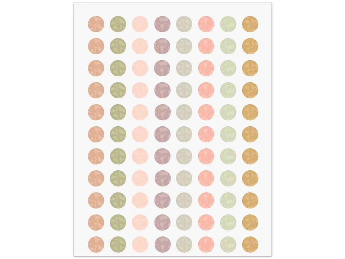 Terrazzo Tones Circle Mini Stickers - US 7260