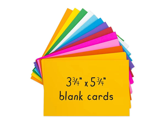 Bright Blank Flash Cards - Pack of 100 - US 3463