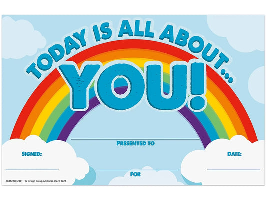 Today Is All About You Certificates - US 1571