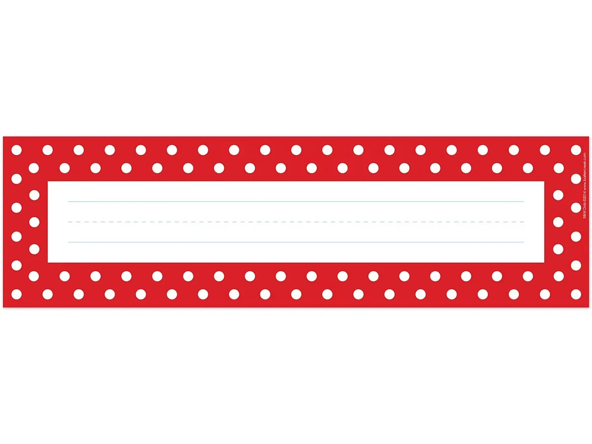 Red Polka Dot Double-Sided Nameplates - US 5734