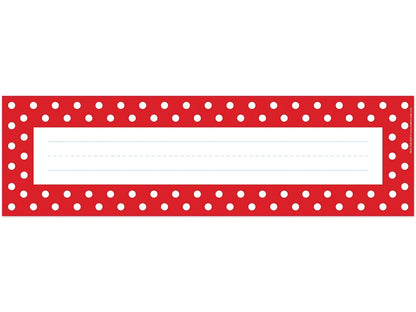Red Polka Dot Double-Sided Nameplates - US 5734