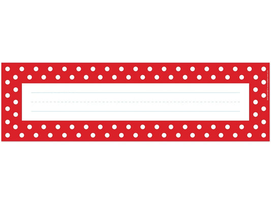 Red Polka Dot Double-Sided Nameplates - US 5734